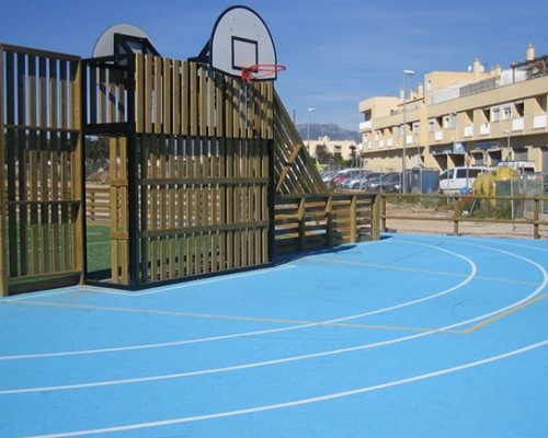 Savia proyecto campo fútbol multideporte canasta baloncesto y carril